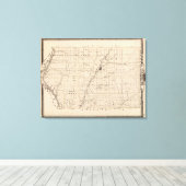 Kaart van Plymouth County Canvas Afdruk (Insitu (Houten vloer))