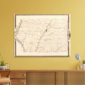 Kaart van Plymouth County Canvas Afdruk (Insitu (Woonkamer))