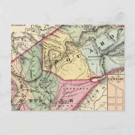 Kaart van Pocohontas, Groenere provincies (Voorkant)