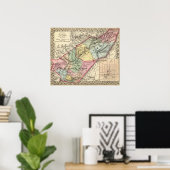 Kaart van Pocohontas, Groenere provincies Poster (Thuiskantoor)