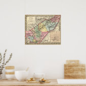 Kaart van Pocohontas, Groenere provincies Poster (Keuken)