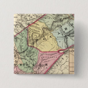 Kaart van Pocohontas, Groenere provincies Vierkante Button 5,1 Cm