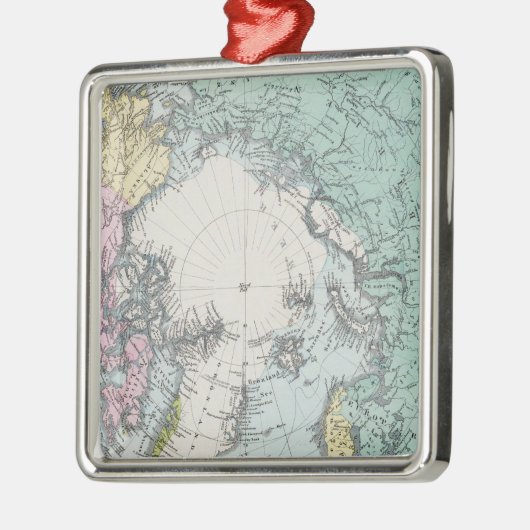 Kaart van Polaire Zeeen Metalen Ornament (Links)