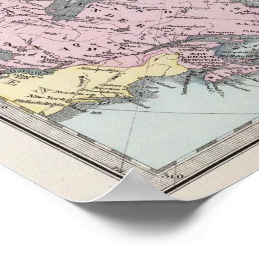 Kaart van Polaire Zeeen Poster (Hoek)