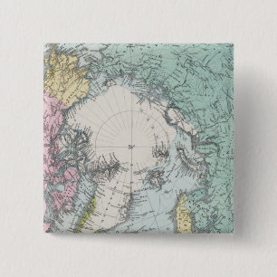 Kaart van Polaire Zeeen Vierkante Button 5,1 Cm