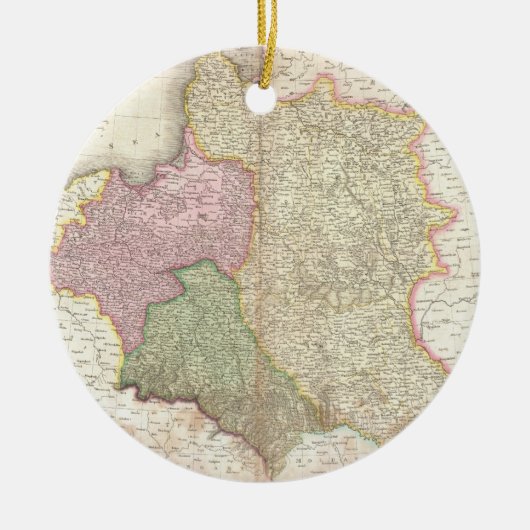  kaart van Polen (1818) Keramisch Ornament (Voorkant)