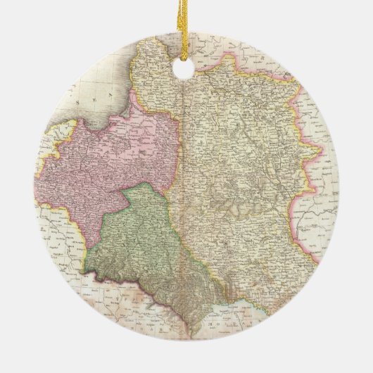  kaart van Polen (1818) Keramisch Ornament (Achterkant)