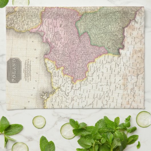 kaart van Polen (1818) Theedoek (Gevouwen)