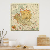 kaart van Polen (1921) Poster (Keuken)