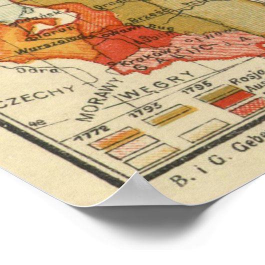  kaart van Polen (1921) Poster (Hoek)