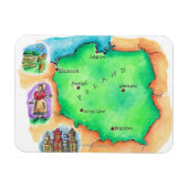 Kaart van Polen Magneet (Horizontaal)