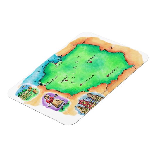 Kaart van Polen Magneet (Linkerzijde)