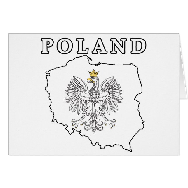 kaart van Polen met Eagle (Voorkant Horizontaal)