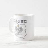 kaart van Polen met Eagle Koffiemok (Voorkant links)