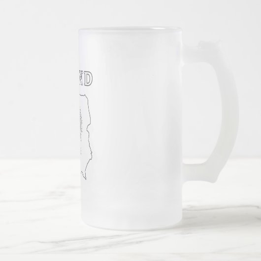 kaart van Polen met Eagle Matglas Bierpul (Rechts)