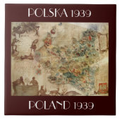 KAART VAN POLEN / POLSKA TILE c.1939 Tegeltje (Voorkant)
