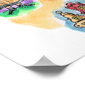 Kaart van Polen Poster (Hoek)