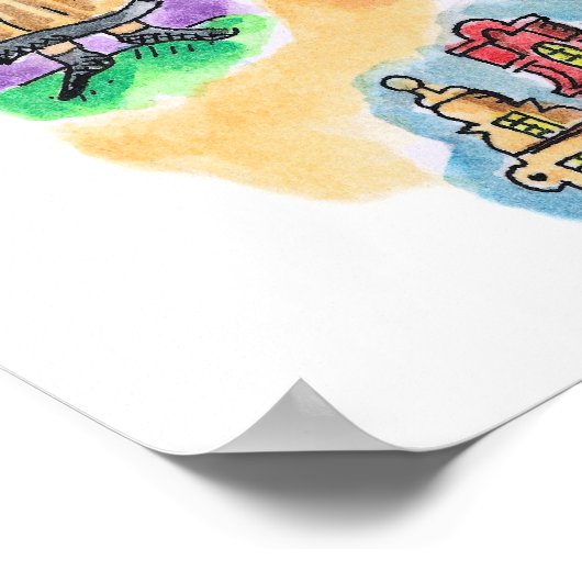 Kaart van Polen Poster (Hoek)