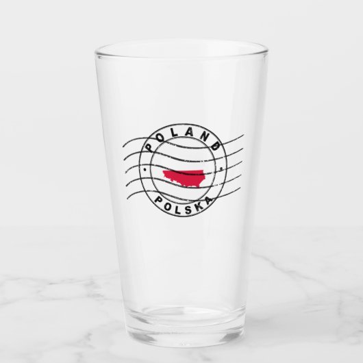 Kaart van Polen, poststempel Glas (Voorkant)