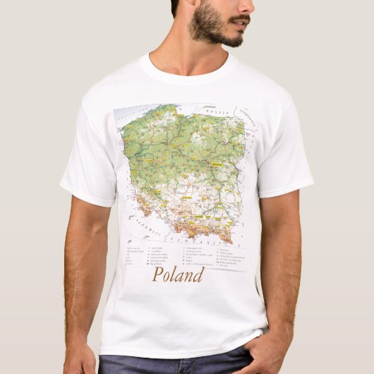 Kaart van Polen T-shirt (Voorkant)