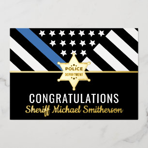 Kaart van politie Sheriff Retirement Blue Line Con