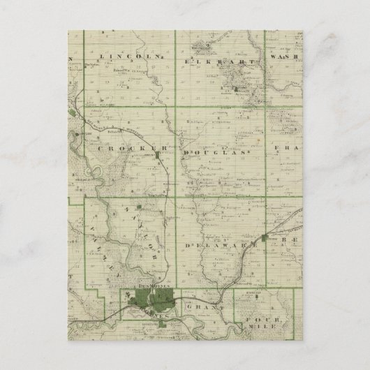 Kaart van Polk County, staat Iowa (Voorkant)