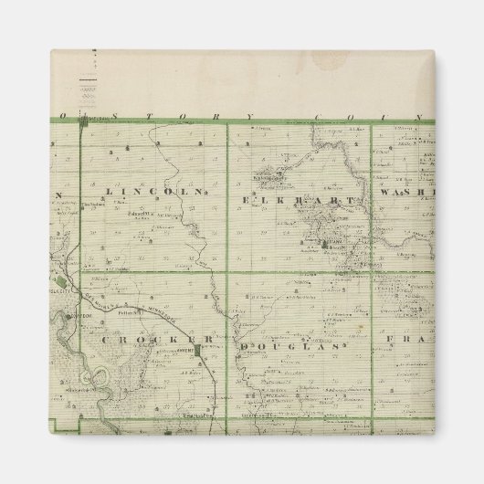 Kaart van Polk County, staat Iowa Magneet (Voorkant)