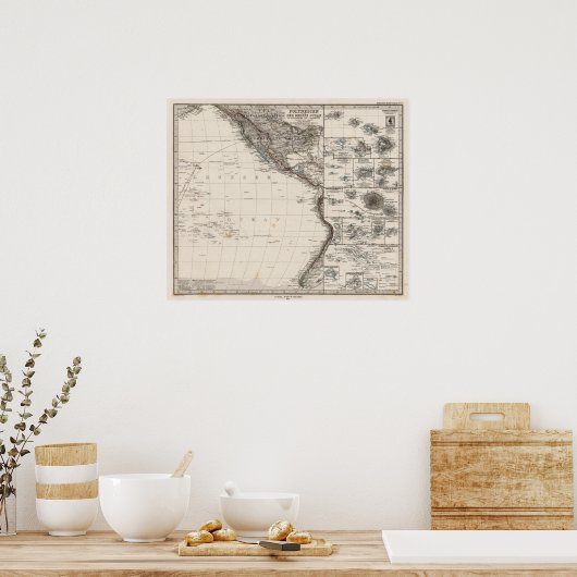 Kaart van polynesie poster (Keuken)