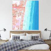  kaart van Pompano Beach Florida (1962) Canvas Afdruk (Insitu (Slaapkamer))