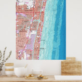  kaart van Pompano Beach Florida (1962) Poster (Keuken)