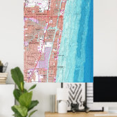  kaart van Pompano Beach Florida (1962) Poster (Thuiskantoor)