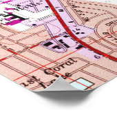  kaart van Pompano Beach Florida (1962) Poster (Hoek)