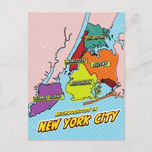 Kaart van pop Art Illustrated New York City (Voorkant)