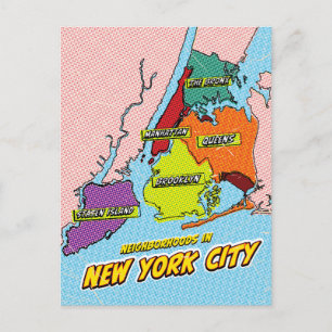 Kaart van pop Art Illustrated New York City