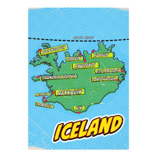 Kaart van pop Art Illustrated New York City Foto Afdruk