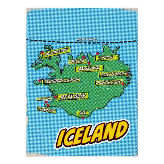 Kaart van pop Art Illustrated New York City Perfect Poster (Voorkant)