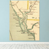  kaart van Port Charlotte Florida (1896) Canvas Afdruk (Insitu (Houten vloer))