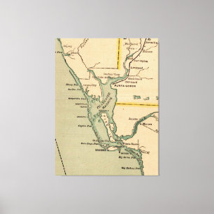  kaart van Port Charlotte Florida (1896) Canvas Afdruk