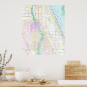  kaart van Port Saint Lucie Florida (1948) Poster (Keuken)