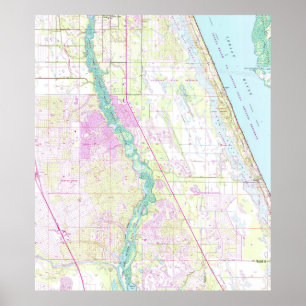  kaart van Port Saint Lucie Florida (1948) Poster