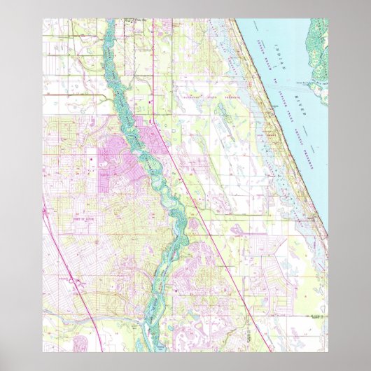  kaart van Port Saint Lucie Florida (1948) Poster (Voorkant)