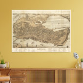  kaart van Portland Maine (1876) Canvas Afdruk