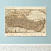  kaart van Portland Maine (1876) Canvas Afdruk