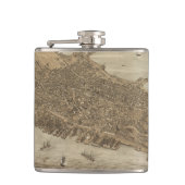  kaart van Portland Maine (1876) Heupfles (Voorkant)