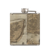  kaart van Portland Maine (1876) Heupfles (Achterkant)