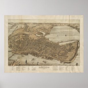  kaart van Portland Maine (1876) Poster