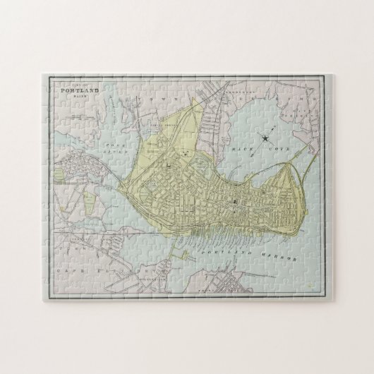 kaart van Portland Maine (1889) Legpuzzel (Horizontaal)