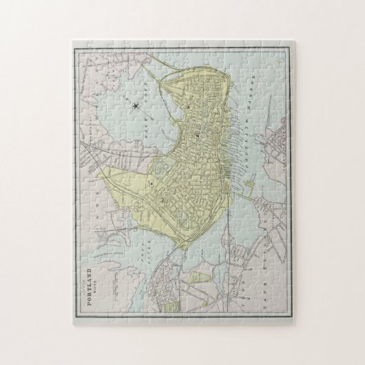 kaart van Portland Maine (1889) Legpuzzel (Verticaal)