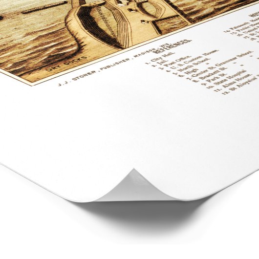 Kaart van Portland Maine in 1876 Poster (Hoek)