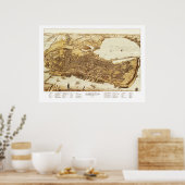 Kaart van Portland Maine in 1876 Poster (Keuken)